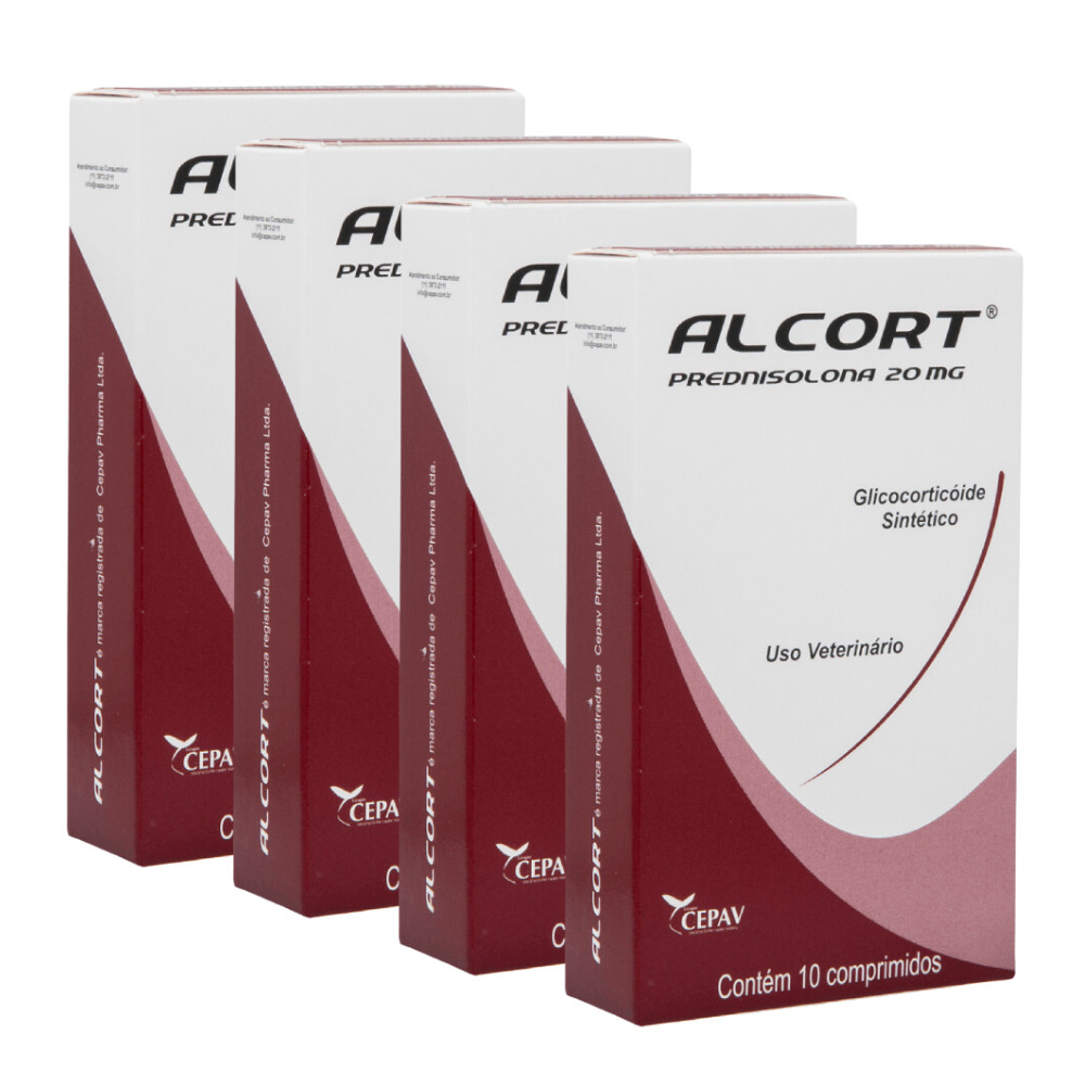 Alcort Cepav Anti-inflamatório Prednisolona 10 comprimidos - 20mg - Kit ...