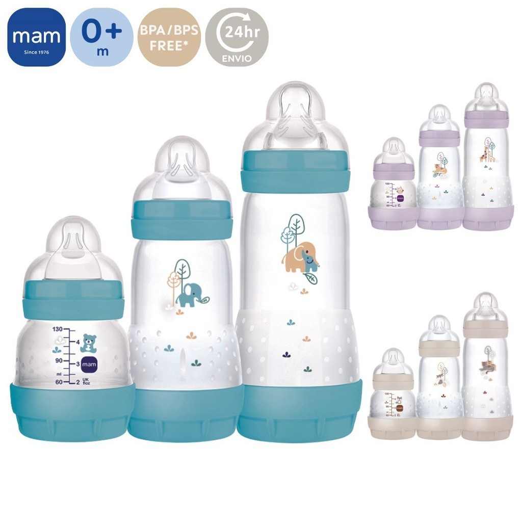 ⭐3kids-mama⭐ Kit 3 Mamadeiras Mam Easy Start Trio Anticólica 130ml 260ml 320ml