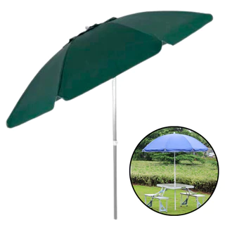 Guarda Sol Articulado Grande 1,80m Verde Aço E Poliéster Premium Praia Piscina Jardim