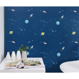 Papel de parede Decorativo Auto Adesivo Planeta adesivo de parede para quarto sala 2m / 5m × 45cm