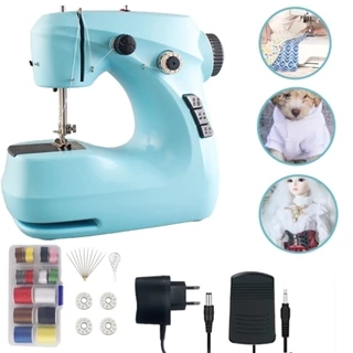 Mini Maquina Costura Portátil Elétrica Pilha + Pedal Bivolt 110V 220V