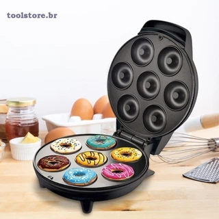 Mini Maquina De Donuts Café Da Manhã Capacidade Para 7 Mini Rosquinha Elétrica 220V Portátil