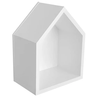 Nicho de Parede Decorativo Casinha Quarto Bebe MDF 32cm x 25cm x 16cm - Branco
