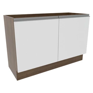 Balcão Gabinete de Pia Armário de Cozinha 2 Portas Rustic/Branco Glamy Madesa em Oferta na Shopee