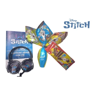 Kit Infantil Pascoa C/ Ovo + Brinquedo Fone Stitch - Novidade 2025 Stiti