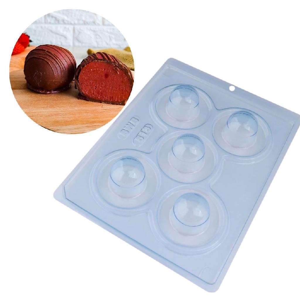 Forma Bombom Trufa chocolate c/ Silicone 3 partes 45g -BWB | Shopee Brasil