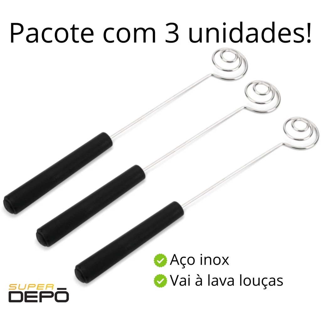 tres-garfos-redondo-espiral-com-cabos-pretos