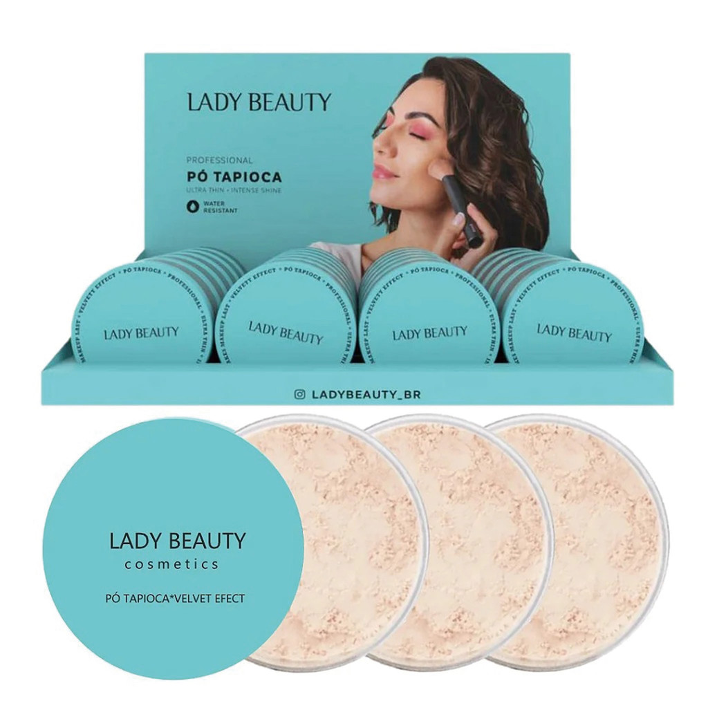 Kit 24 Unidades Lady Beauty - Pó Solto Tapioca LB69 | Shopee Brasil
