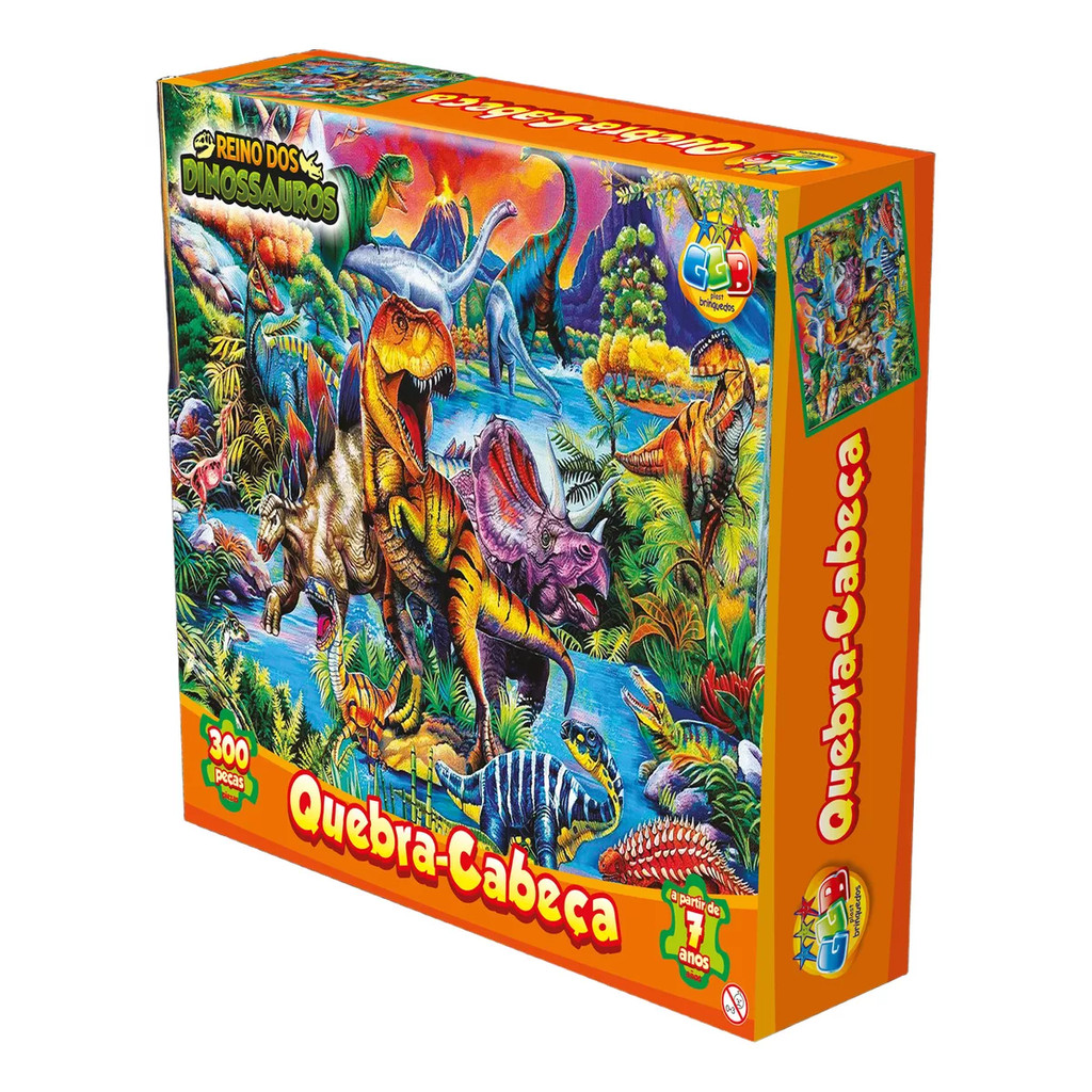 Jogo Quebra Cabeça Infantil 300 Peças Dinossauros | Shopee Brasil
