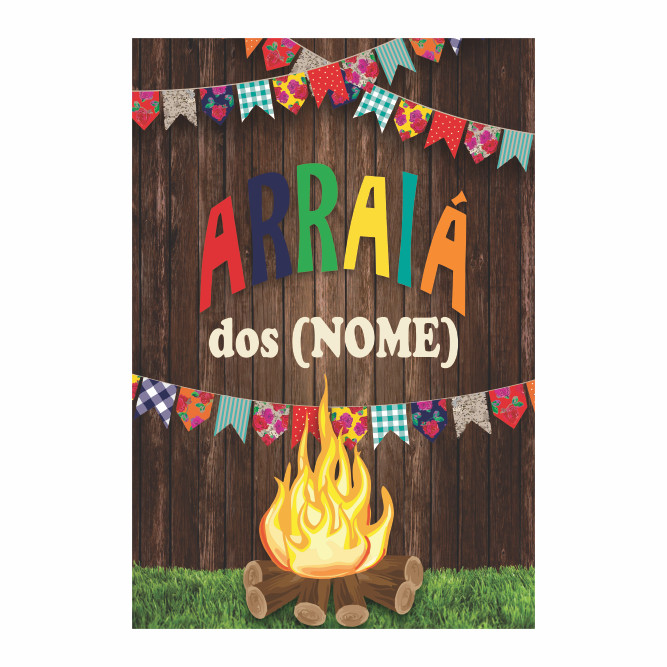 Painel Festa Retangular Sublimado Casadinho de Festa Junina Personalizado com Nome 2,20X1,50