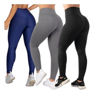 Kit 3 Calça Leg Legging Suplex Levanta Bumbum Tecido Grosso Premium Promoção 6x/Sem Juros Preço de Atacado Envio Imediato