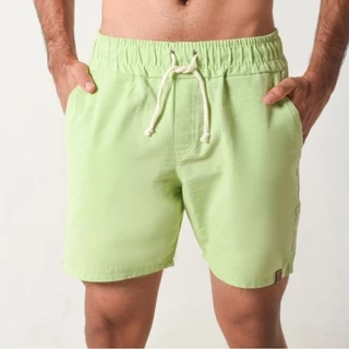 Short Mauricinho Fio Tinto Linho 3 Bolsos Bermuda Masculina
