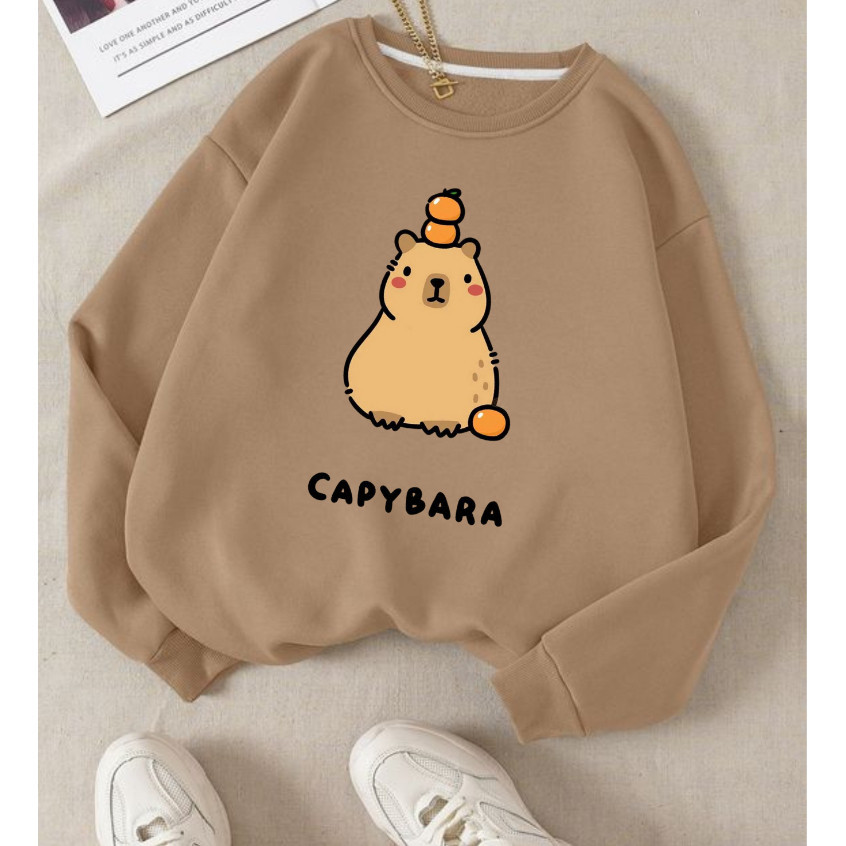 Moletom Blusa de Frio Gola Careca Tumblr Capybara Moda Geek Fofo Cut ...