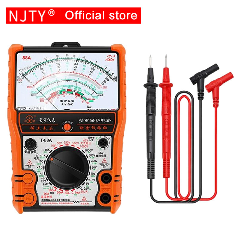 NJTY Ponteiro De Alta Precisão Multimetro AC DC 2500V Voltímetro Amperímetro Resistor Multímetro