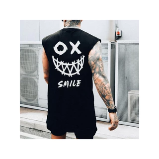 Camiseta Regata Oversized Smile Streetwear Sport