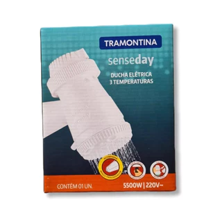 Ducha Chuveiro elétrico de parede Tramontina Senseday 127V OU 220V branco 5500W