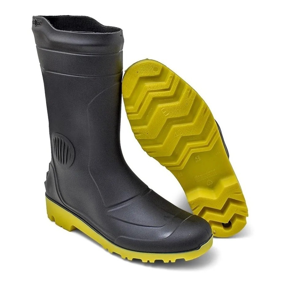 Solado Amarelo Galocha Pega Forte Bota De Borracha Solado Amarelo
