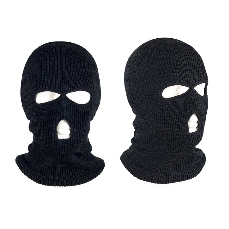 Tampa De Cabeça Mais Veludo Chapéu Quente Inverno Ciclismo Três Olhos Windproof Máscara De Malha Chapéu Anti-frio Engrossar Cabeça Cap Máscara