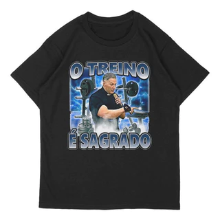 Camiseta Academia Padre Marcelo O Treino É Sagrado 100% Algodão