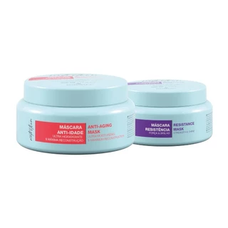 Kit Ecosmetics Nutrition Máscara Anti-idade 250ml, Máscara Resistence 250ml