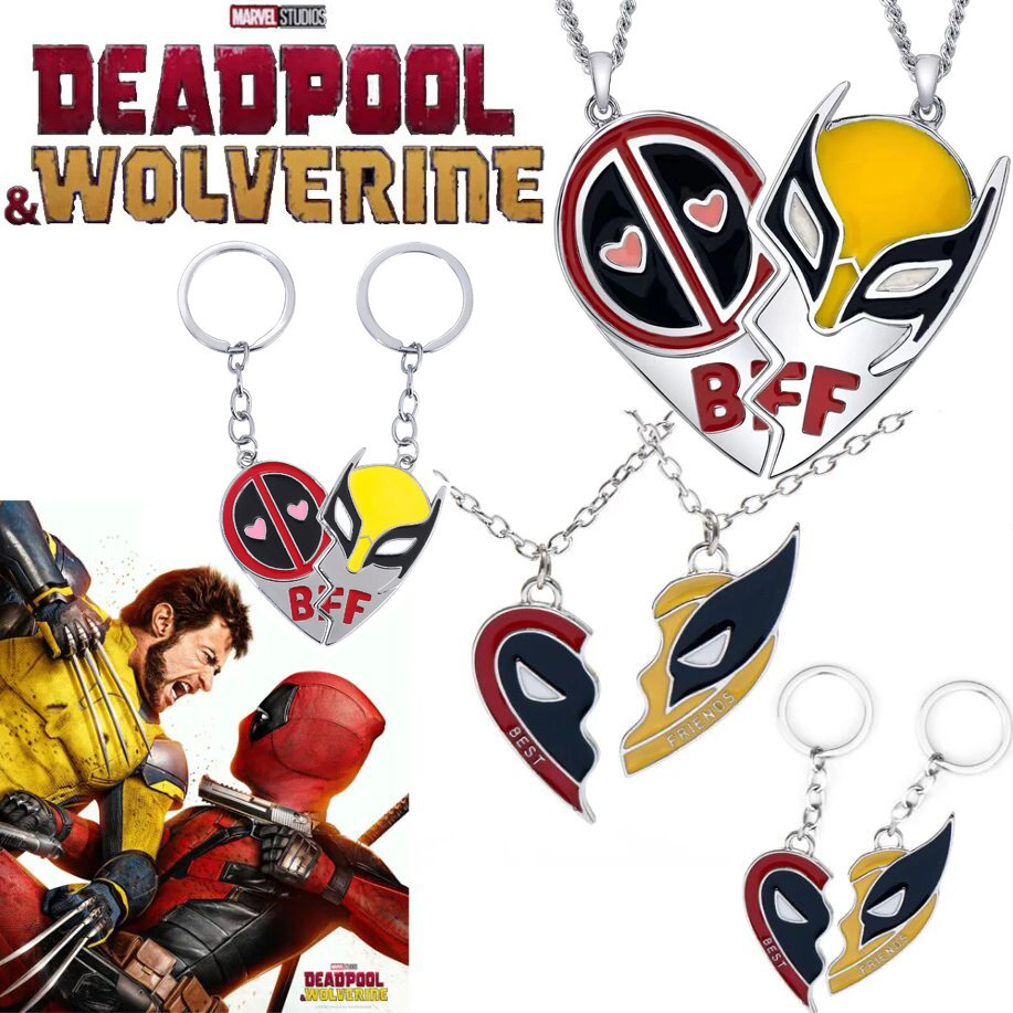 Deadpool & Wolverine 3 Best Friends Necklace - Pendant Choker Gift