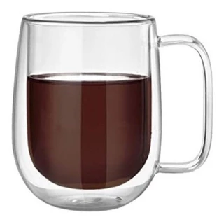 Caneca Vidro Duplo Xícara Parede Dupla Café Chá 260ml