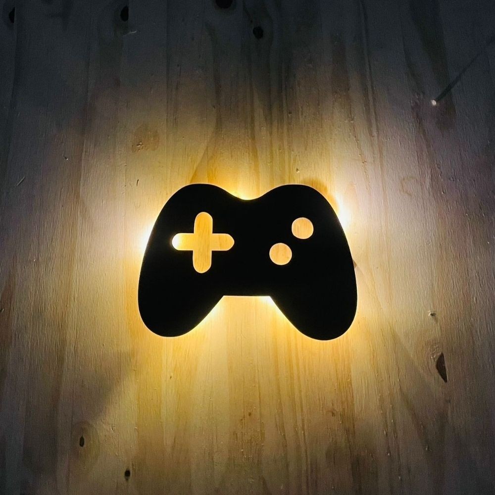 Luminária de Parede Controle Video Game Abajur LED MDF Decoração | Shopee Brasil