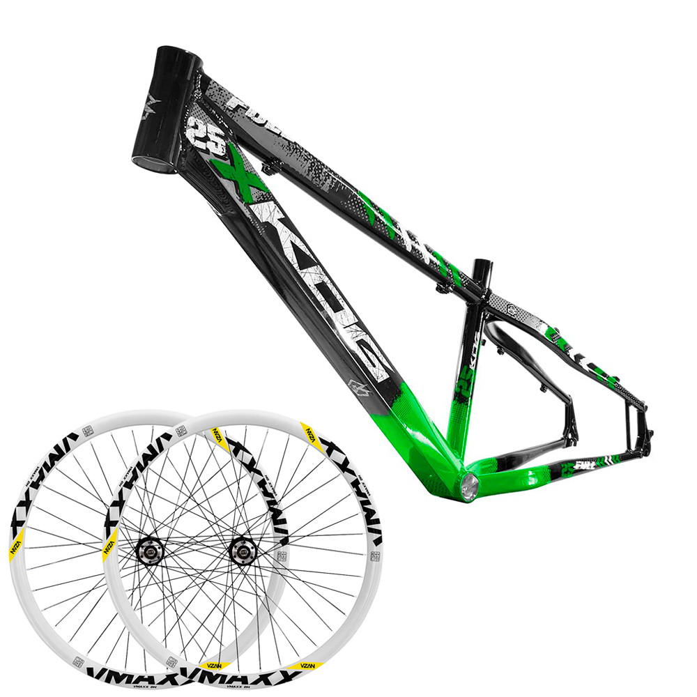 コレクション KUL Conjunto Quadro Aro 26 KOG Full X25 e Par Rodas Aro 26 Vmaxx