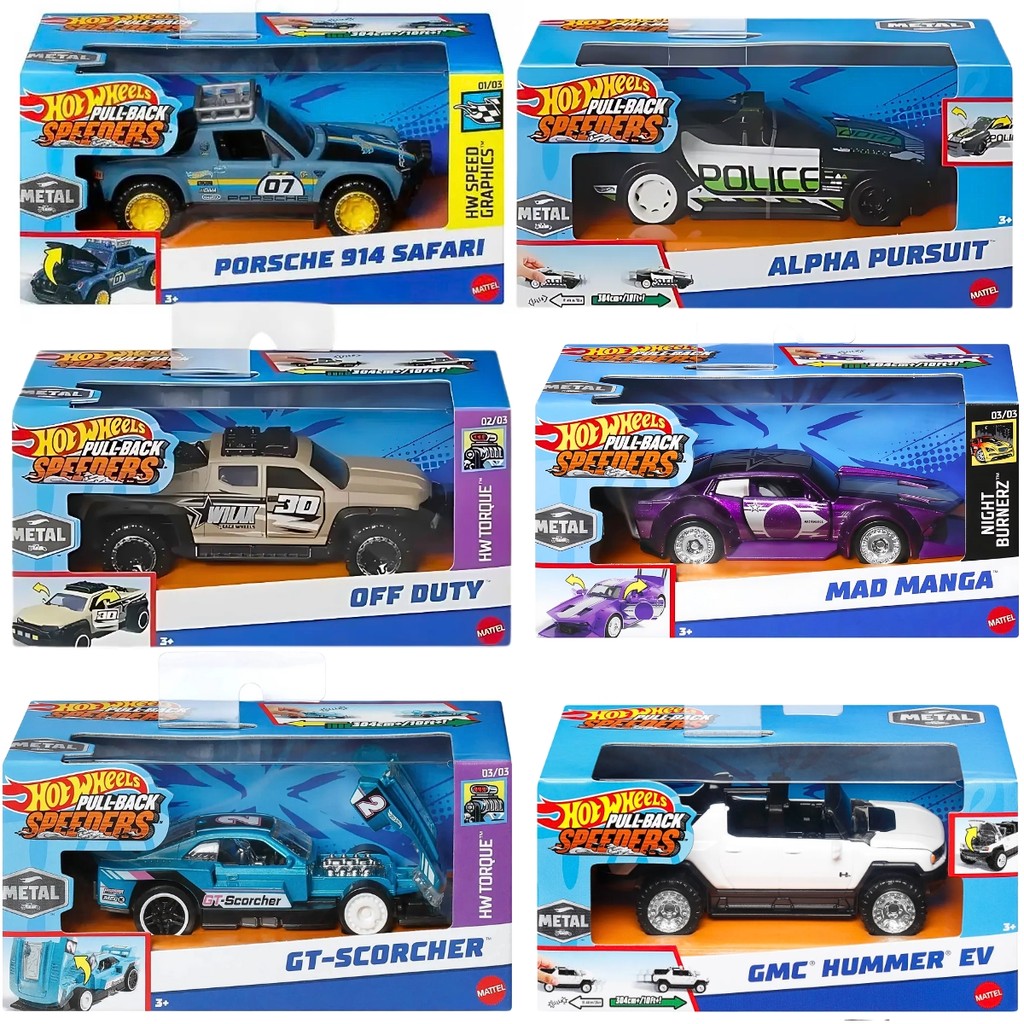 Carrinho Hot Wheels Série Pull back Speeders Metal HPR70 - Escolher a ...