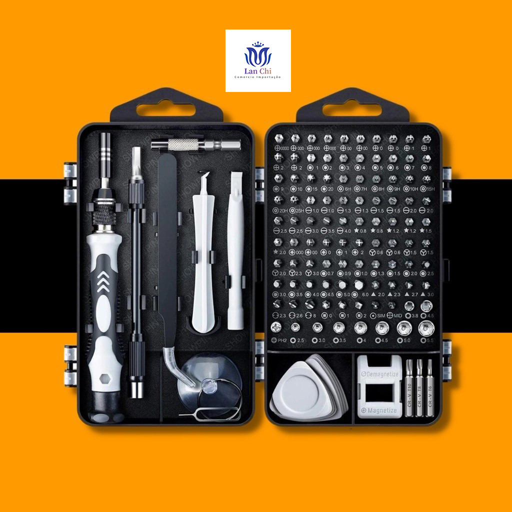 Jogo Chaves De Fenda Precisão Com 115 peças 1 Kit Ferramentas Novo - Envio Imediato