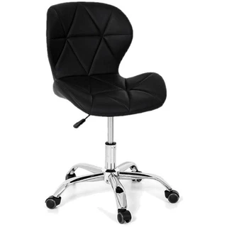 Cadeira Slim Office Charles Eames Eiffel Estofada Base Giratória Cromada Rodizio Anti Risco