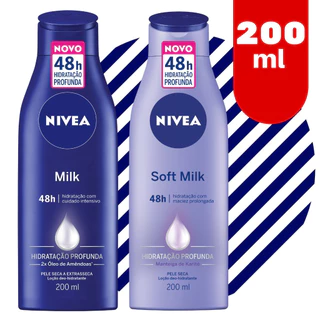 Loção Creme Hidratante Nivea Milk Soft Pele Extra Seca 200ml - Envio Imediato