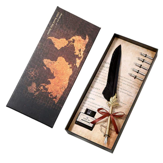 Caneta De Pena E Conjunto De Tinta Com Pontas De Substituição Caligrafia Escrita Vintage Assinatura Luxo Aniversário Para Crianças Estudantes Amigos