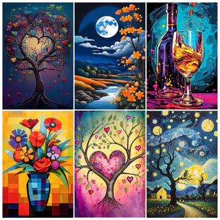 5D DIY Diamante Completo Pintura Diamantada Mosaico Diamantado Bordado À Mão , Árvore Da Vida , Estrelas No Céu Noturno , Adequado Para Adultos E Iniciantes Como Um Presente Decorativo