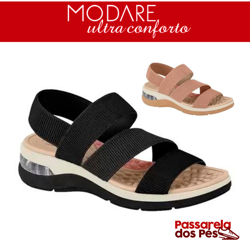 Sandália Feminina Modare Ultraconforto Papete Plataforma Canelada Calce ...