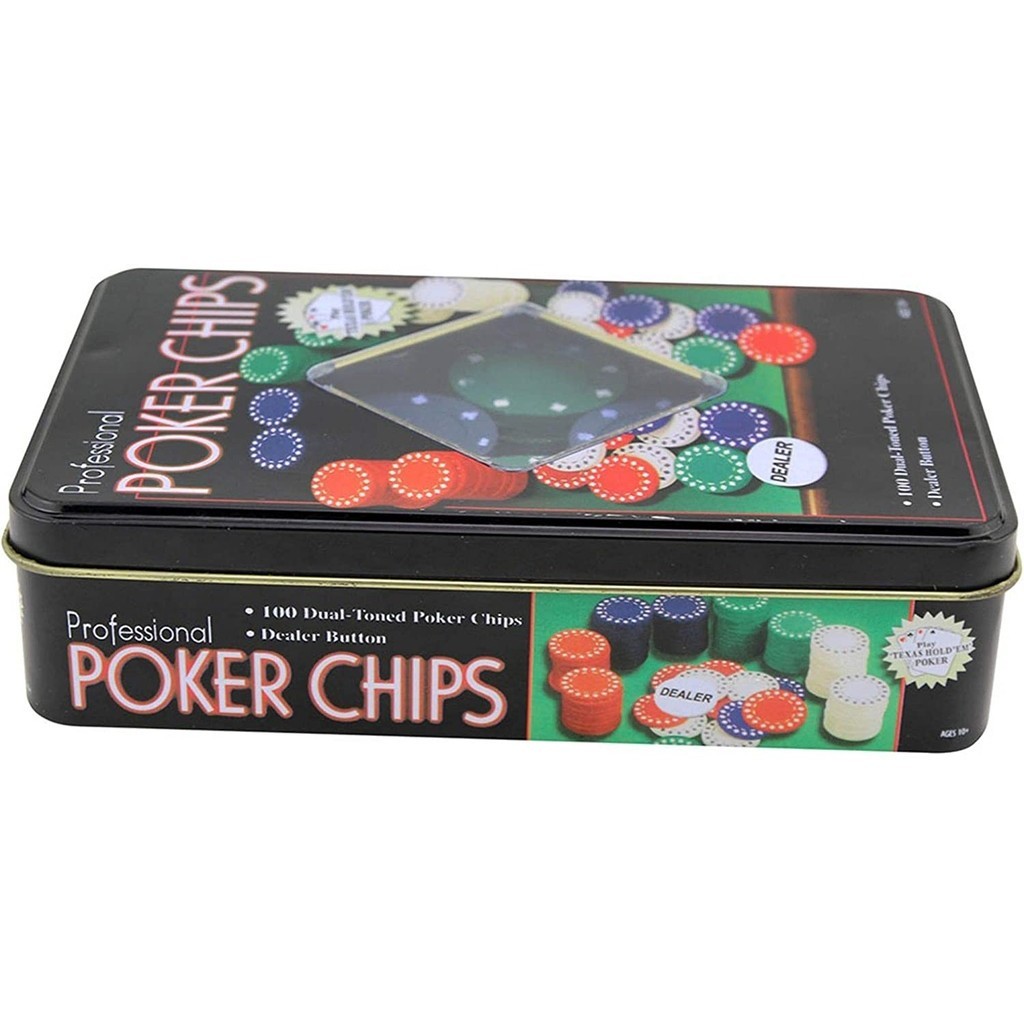 JOGO DE POKER NA LATA- 100 FICHAS - RAVI | Shopee Brasil