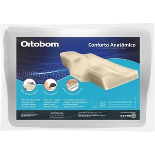 Travesseiro Nasa Anatômico Ortopédico Ortobom de Suporte Cervical Branco