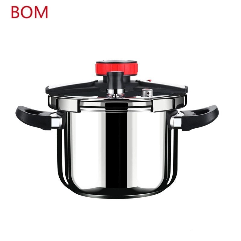 Panela De Pressão De Aço Inoxidável. 5 válvula sistema de segurança, vapor para cozinhar, compatível com todos os tipos de cozinheiros C44N