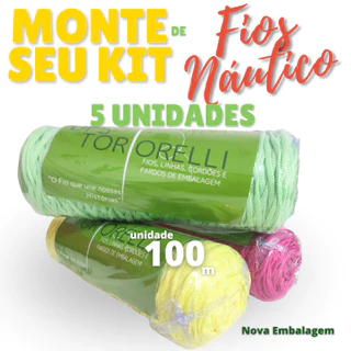 kit 5 Unidades Fio Náutico total 500m/ 1kg 4mm Crochê e Tricô a escolha de cores - 100% poliéster