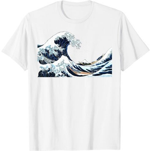 Camiseta De Arte Japonesa The Great Wave Off Kanagawa Hokusai Shopee