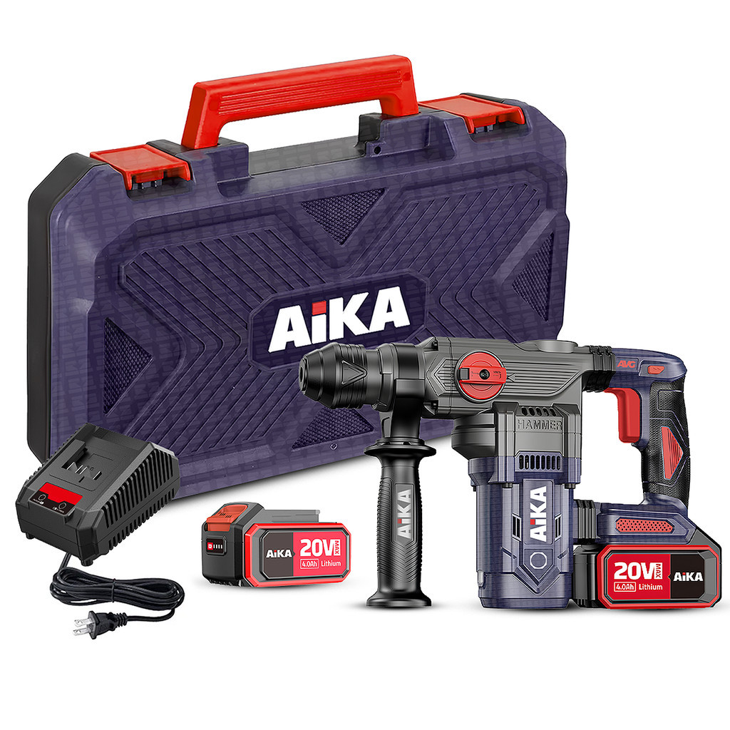 Martelo Rompedor Rotativo Sds Plus 4.0ah 20v Aika 2 Baterias