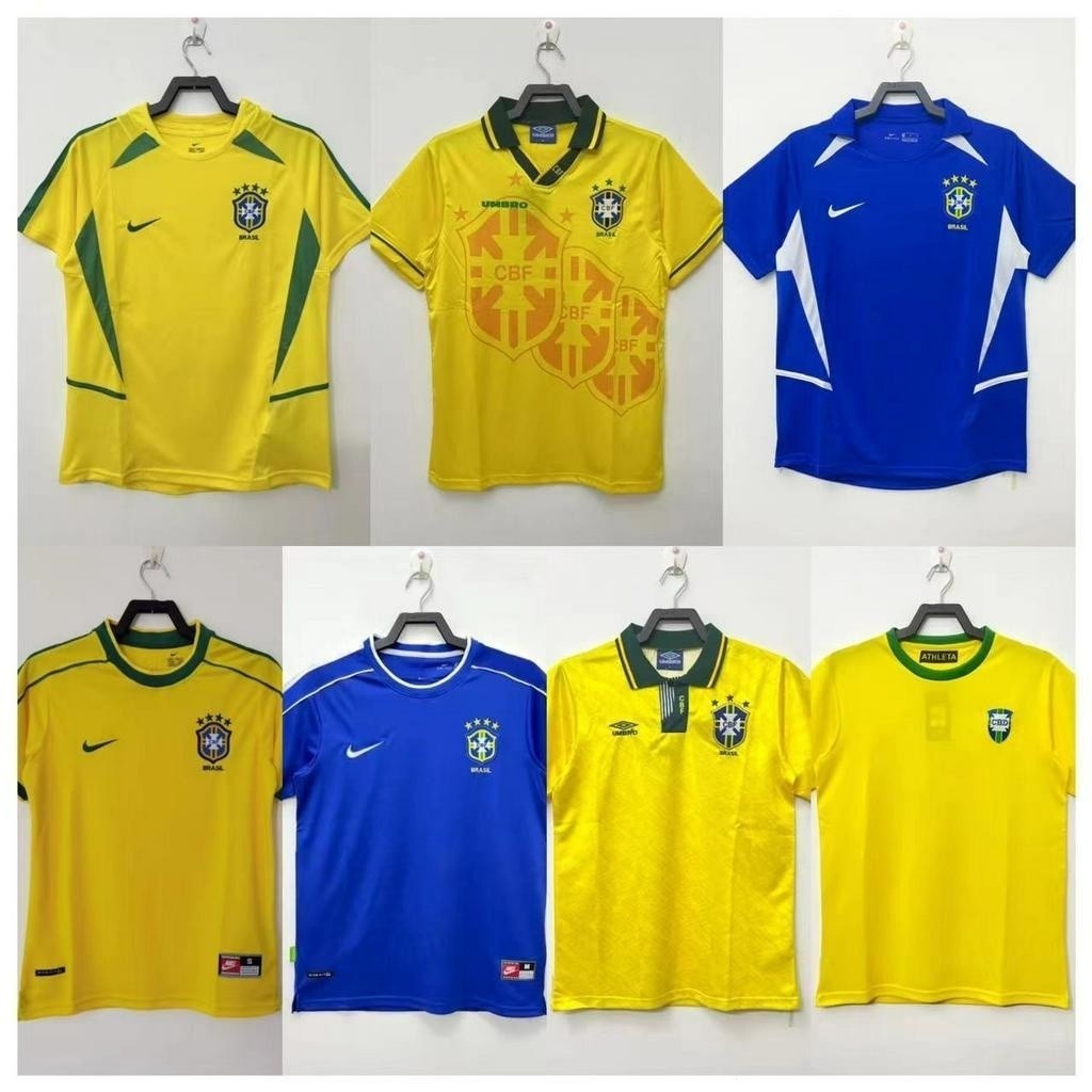 1994 1998 2002 Retro Brasil Home Away Vintage Jersey Futebol Clássico Camisa