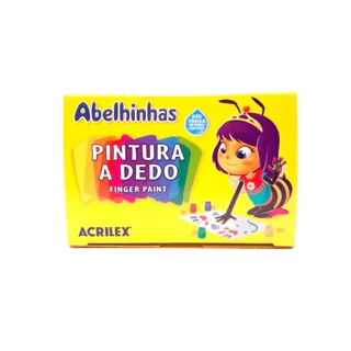 PINTURA A DEDO ACRILEX - CAIXA 6 POTES 15 ML CADA