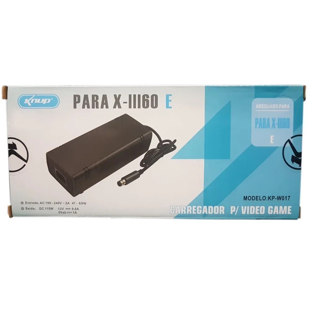Fonte Xbox 360 Super Slim Bivolt 1 Pino KNUP KP-W017 | Shopee Brasil