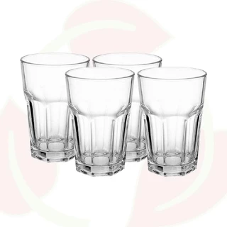 Kit Copos de Vidro Suco 350ML transparente Drink - 4Un
