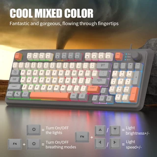 K82 Teclado Mecânico Luminoso De Com Fio 94Key Gamer Para Computador PC Portátil De Jogo