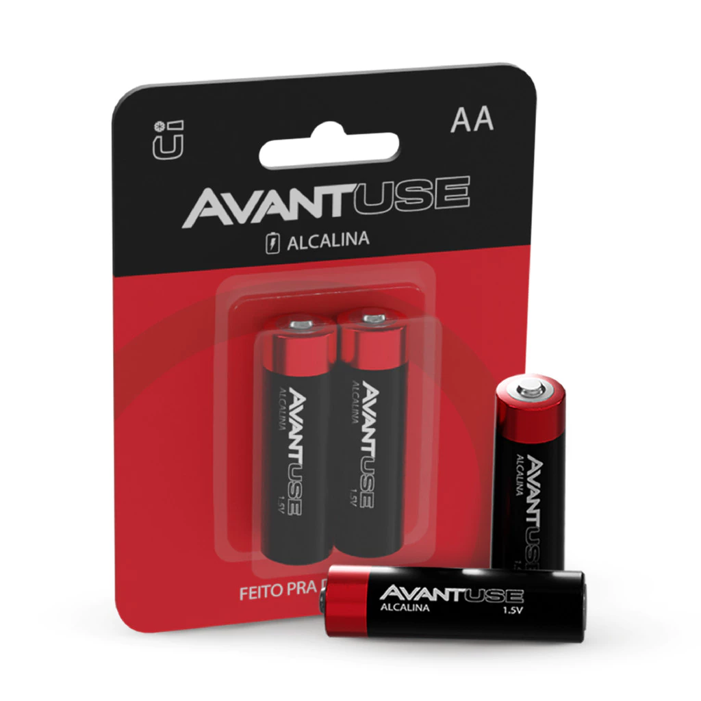 Kit 2 Pilhas Alcalina AA Pequena 1.5V Avant Use