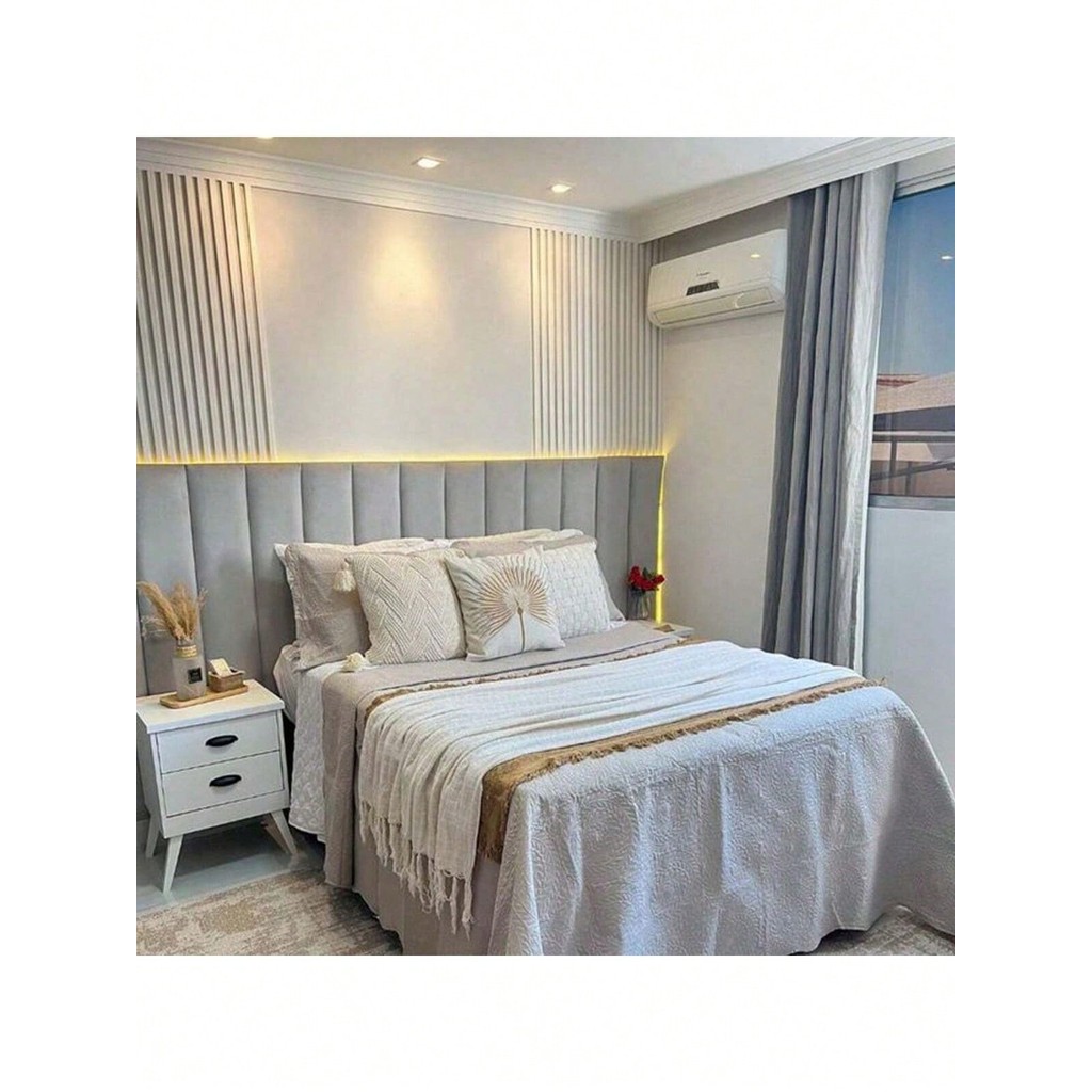 Kit 7 Cabeceiras Estofada Modular 45x20 Cama Casal Padrão!!Envio ...