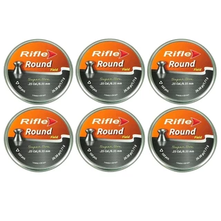 6x Latas de Chumbo Rifle Round Field Calibre 6.35mm