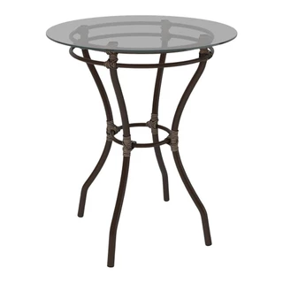 Mesa de Jardim/Área de Lazer 60cm Vidro e Aço com Junco Sintético Multimóveis CR8005